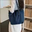 SQ11 Túi tote dung tích lớn giặt đa năng đơn giản giản dành cho nữ 2026 denim túi đeo vai mới phổ biến