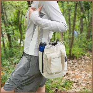 SQ11 Túi đựng chai nước đi bộ đường dài đa năng đa năng màu trơn Túi đeo chéo họa tiết nhẹ đơn giản