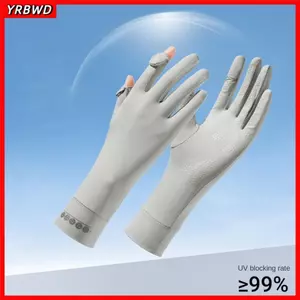 Găng Tay Lụa Băng YRBWD, Găng Tay Chống Nắng Màn Hình Cảm Ứng Chống Tia UV, Ngón Tay Lật Đàn Hồi Cao Thoáng Khí Lái Xe Găng Tay Nam Nữ