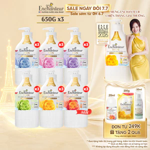 Combo 3 Sữa tắm nước hoa dưỡng da Enchanteur 650g (5 mùi)