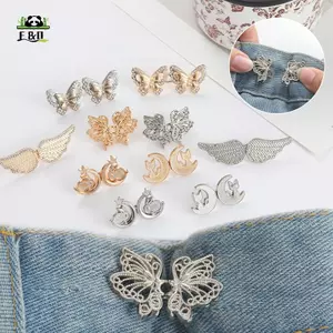 Thời Trang Cánh Bướm Quần Nút Thắt Lưng Kẹp Thắt Lưng Có Thể Điều Chỉnh Khóa Quần Jean Bule Pin Có Thể Tháo Rời Phụ Kiện Quần Áo EMKK