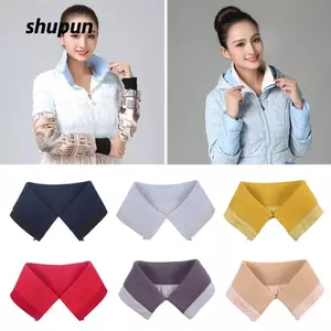 SHUPUN Cổ giả có thể tháo rời, Áo khoác cổ giả có thể tháo rời chống bẩn, Khăn quàng cổ Khăn choàng có thể giặt được Áo khoác quấn xuống