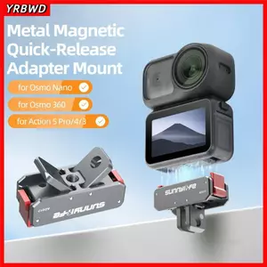 Bộ chuyển đổi từ tính YRBWD, Giá đỡ mở rộng phát hành nhanh bằng hợp kim nhôm, Đế gắn nhẹ ổn định cho phụ kiện máy ảnh DJI Osmo Nano / Osmo 360 / Action 5 / 4 / 3