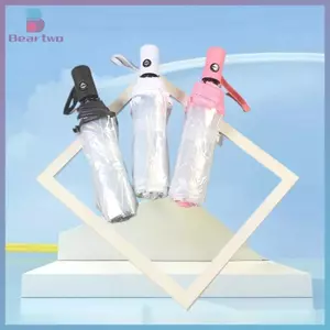 < beartwo > Ô Trong Suốt Có Thể Gập Lại Hoàn Toàn Tự Động Trong Suốt Ba Lần Ô Sinh Viên Đơn Giản Ô Nắng Tiếp Liệu Mới