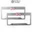 FANIELLAPOWELL 2 Gói Có Vỏ Biển Xe Thiết Kế Nơ, Khung Biển Số Bling Kim Cương Giả Màu Hồng, Trắng, Thép Không Gỉ, Giá Đỡ Giấy Phép acrylic Cho Xe Hoa Kỳ