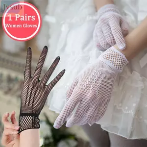JVSUB Cô Dâu Găng Tay Cưới Thanh Lịch Vũ Trang Phục Trắng Đen Ren Ngón Tay