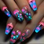 {WELV}Floral and Cartoon Decorated Press On Nails Medium Length Ballet Inspired Design