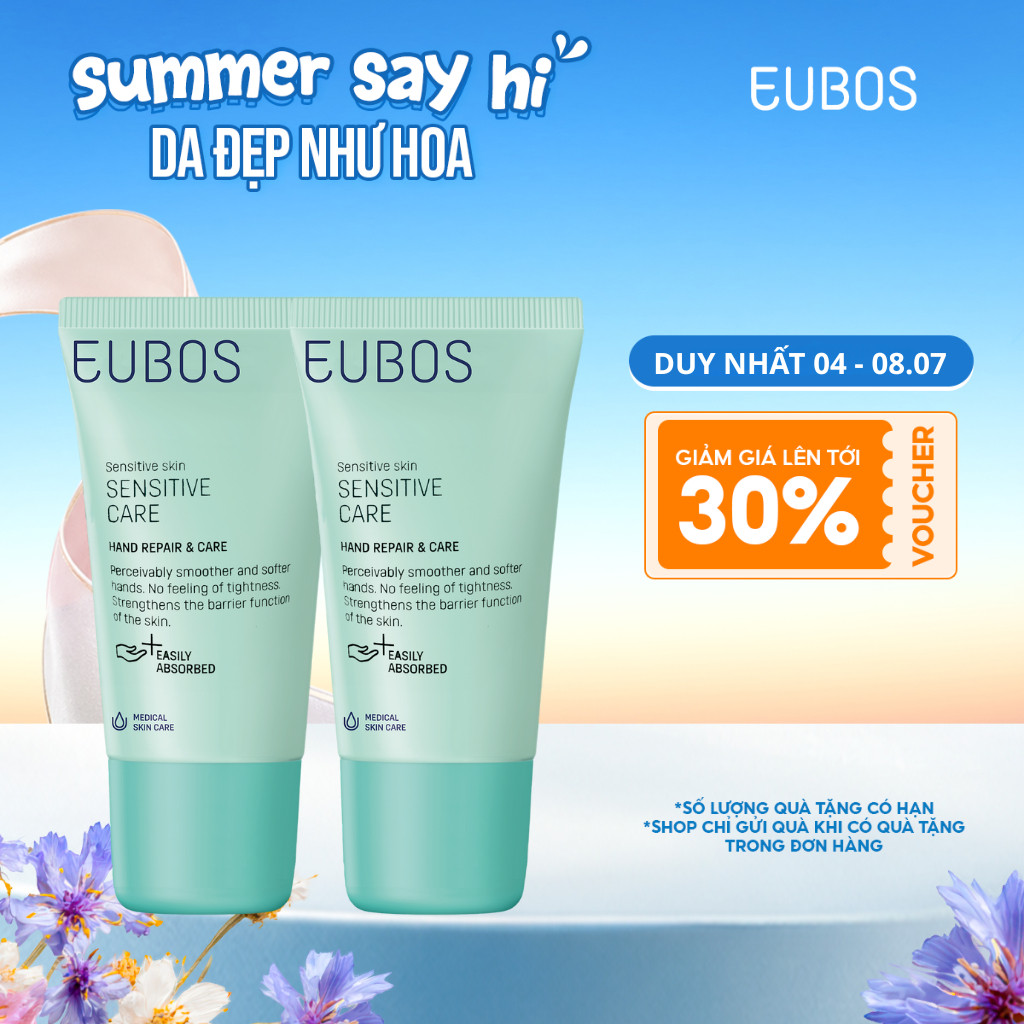 Combo 2 Kem Dưỡng Da Tay EUBOS Giúp Mềm Mịn, Dưỡng Ẩm Chuyên Sâu 24h An Toàn Cho Da Nhạy Cảm 25ml