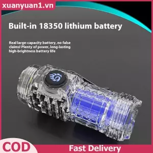 XUAN Mini Type-C Sạc Đèn Pin 18650 Đèn Pin Led Mạnh Mẽ Đèn Pin Có Kẹp Đèn Pin Led Công Suất Cao Đèn Lồng Mini VN