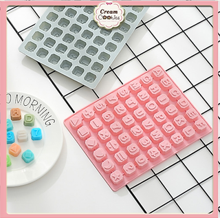 Khuôn Silicon Làm Socola,Thạch Rau Câu,Kẹo Dẻo,Pudding Trang Trí Hình 48 Chữ Số Và Kí Tự Đặc Biệt