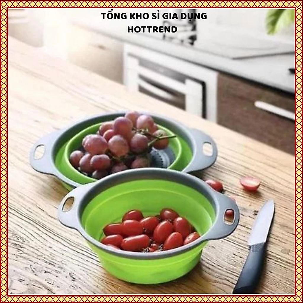 (COMBO 5) RỔ GẤP GỌN HÌNH TRÒN ĐA NĂNG CAO CẤP - Xếp gọn tiện lợi, tiết kiệm diện tích, dùng rửa rau củ