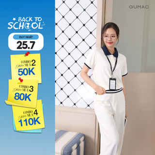 [NHẬP AFFDOG GIẢM 79K] Áo Polo Nữ GUMAC Áo Thun Có Cổ Chất Tổ Ong Thoáng Mát Bo Phối Sọc Trẻ Trung Năng Động APG01024