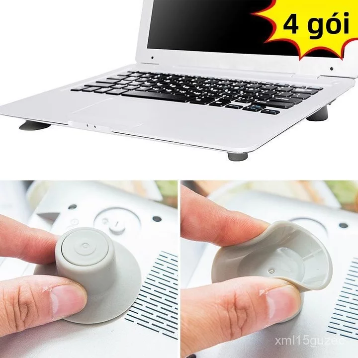 Bộ 4 chân đế tản nhiệt laptop di động bằng silicon nâng cao tản nhiệt hút chân không tiện lợi bền đẹp