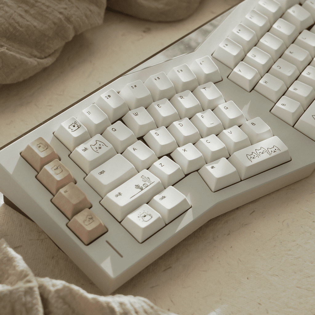 Bộ Keycap Ure Sand Cat 152 Phím Cherry Profile PBT Dye-Sub, Theme Mèo Cát Beige Brown, Stem MX, Nhiều Layout | BigBuy360 - bigbuy360.vn