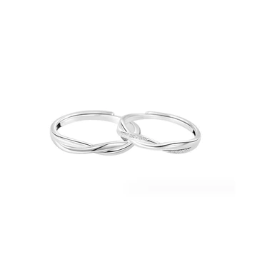 S925 Bạc Mobius Nhẫn Cặp Đôi Nhẫn Một Cặp Nhẫn Mở Có Thể Điều Chỉnh Thích Hợp Thiết Kế Đơn Giản Nhẫn Nam Nữ Phong Cách Đi Lại Hàng Ngày Mặc Quà Tặng Kỷ Niệm Cặp Đôi Tokens Nhẫn Bạc Độc Đáo Phụ Kiện Tr