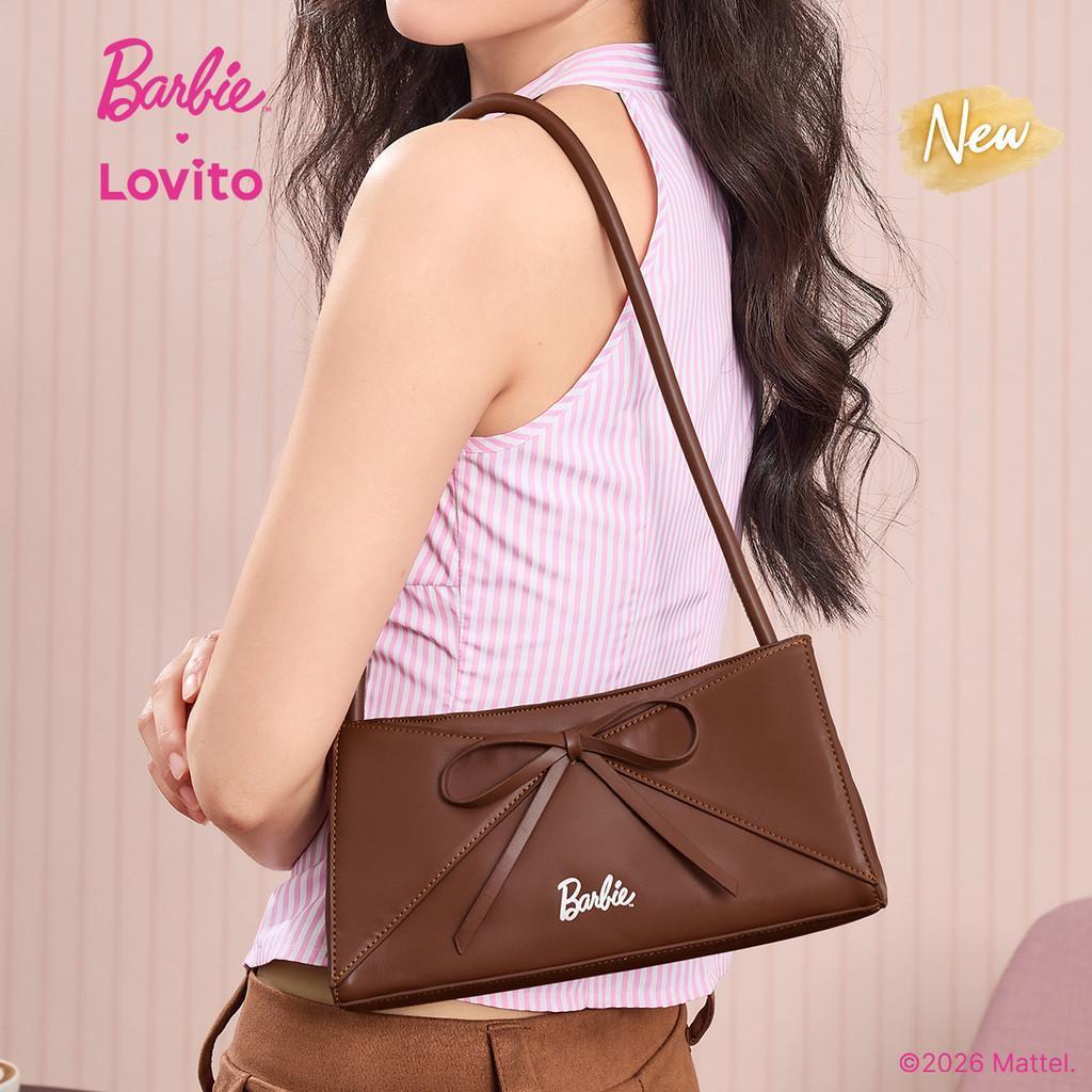 (New Arrival) Barbie™ X Lovito Túi Tote Đeo Vai Thường Ngày Túi Tote Đeo Vai Nơ Phong Cách Cho Nữ HOBL6PAD040