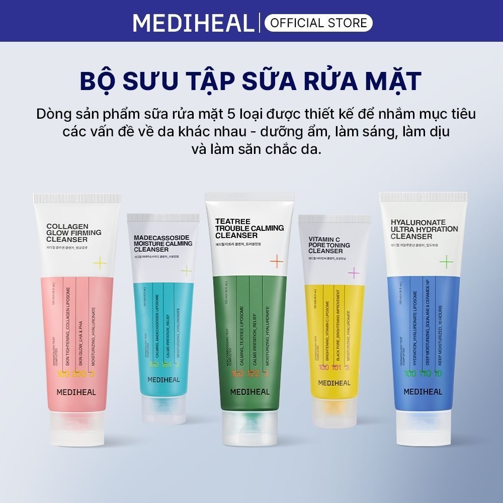 MEDIHEAL Sữa Rửa Mặt Giúp Làm Sạch Sâu Lỗ Chân Lông Dịu Nhẹ 120ml - FS