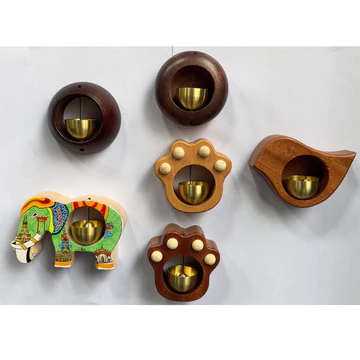 Chuông cửa bằng gỗ gia đình Chuông cửa hút Chuông cửa trượt Nhắc nhở chuông treo Chuông cửa Ốp lưng Chuông mặt dây chuyền-Nhà Cửa hàng bách hóa