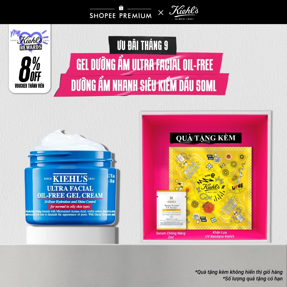 Gel dưỡng ẩm kiềm dầu Kiehl's Ultra Facial Oil-Free Gel Cream 50ml