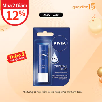 Son Dưỡng Ẩm Chuyên Sâu Nivea Original Care Caring Lip Balm 4,8Gr