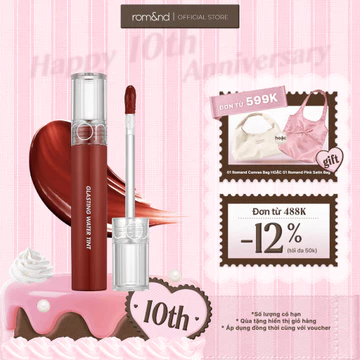 [Rom&nd] Son tint nước siêu lì, lâu trôi Hàn Quốc Romand Glasting Water Tint 4g