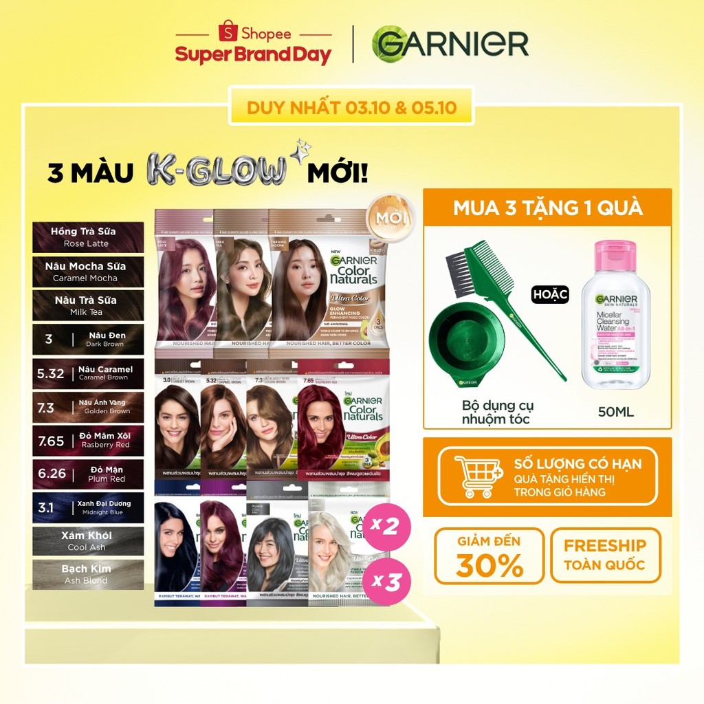 [CÓ MÀU MỚI] Kem Nhuộm Tóc Tại Nhà Màu Thời Trang - Garnier Color Naturals Ultra Colors - 8 Màu Nhuộm Thời Trang