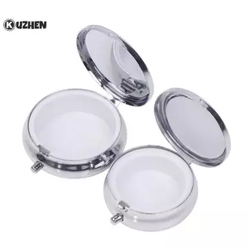 KUZHEN Hộp đựng thuốc kim loại bằng thép không gỉ Hộp đựng thuốc tròn Hộp đựng thuốc Hộp đựng thuốc Bộ chia thuốc Hộp kẹo HOT
