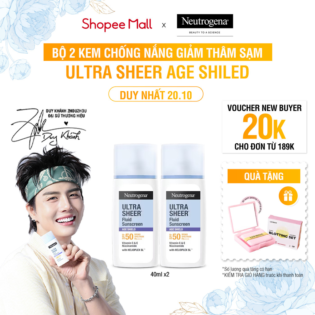 Bộ 2 Kem chống nắng Neutrogena Ultra Sheer Age Shield 40mlx2