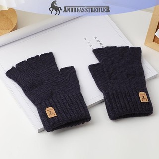 Onetimingfine Dệt Kim Dày Nhiệt Nửa Ngón Găng Tay Nam Nữ Mùa Đông Ngoài Trời Lái Xe Ngón Găng Tay Màn Hình Cảm Ứng Găng Tay VN