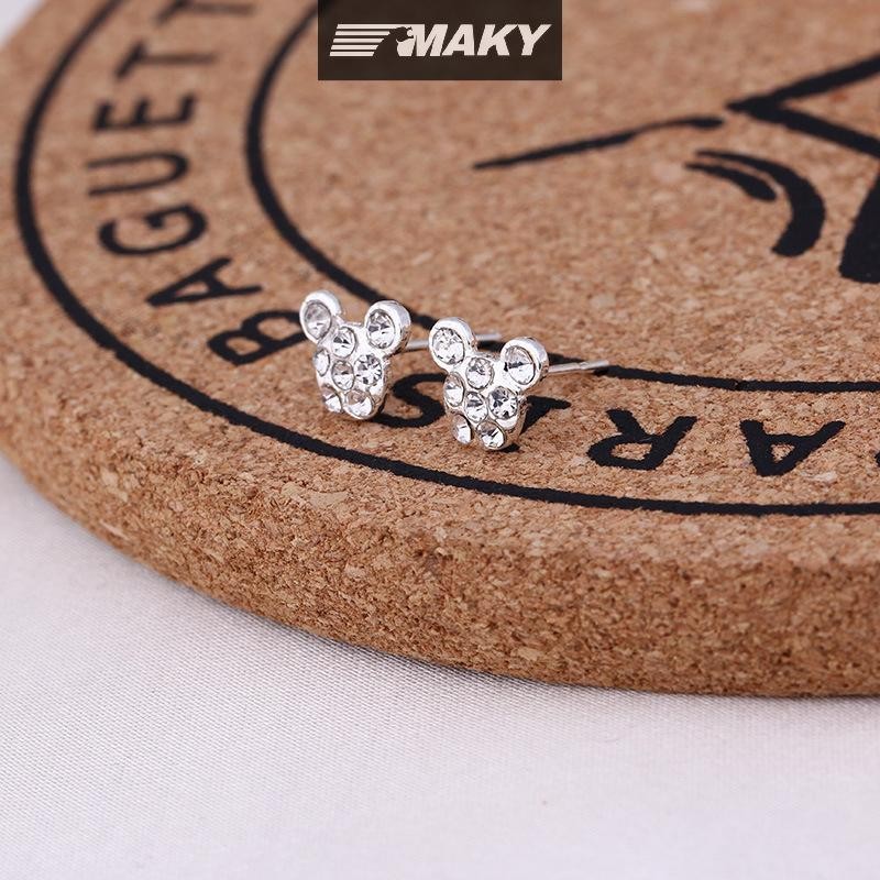 Newwellknownepic Ang Stud Hàn Quốc Bạc Pha Lê Bông Tai Sáng Thời Trang Nữ Trái Tim Nơ Bông Tai Trang Sức Quà Tặng VN