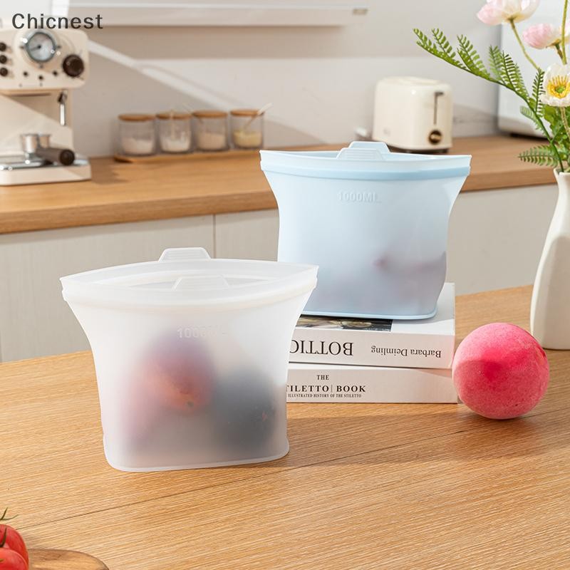 [Chc] 3 Túi Bảo Quản Thực Phẩm Silicon Có Thể Tái Sử Dụng Đứng Lên Hộp Đựng Chống Rò Rỉ Túi Tươi Bảo Quản Thực Phẩm Bọc Tươi [VN]