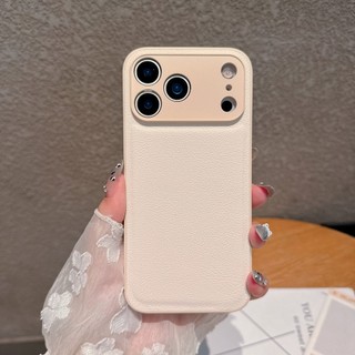 Ốp Điện Thoại Da PU Bảo Vệ Toàn Diện Màu Trơn Cho iPhone 17 17Pro 17Air 17Promax 13 14 15 16 Pro Max Chống Sốc Chống Trơn Trượt Nam Nữ Vỏ Di Động