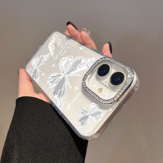 Ốp Điện Thoại Kim Cương Bướm Pha Lê Cho iPhone AIR 16E 16 15 14 13 12 11 17 Pro Max 16 15 14 Plus XS MAX XR X 7 8 6 6S Plus SE TPU Trong Suốt Ốp Lưng Chống Sốc