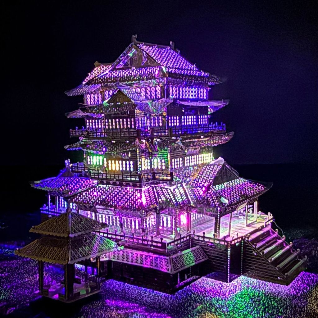 ❈ 🇾 ❈ ❈ ❈ ❈ ❥ ❈ 🍒 🍒 ❈ ❈ ❈ 3D ❈ ❈ ❈ 🍒 DIY 🍎 Tengwang Pavilion Đồ trang trí mô hình lắp ráp Câu đố kim loại 3