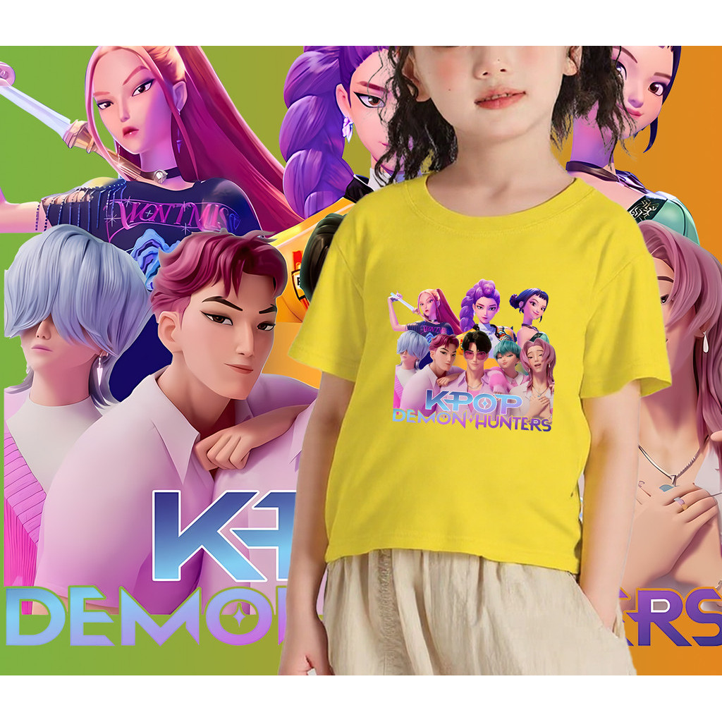 KPOP Demon Hunters Huntrix và Áo thun trẻ em SAJA BOYS bé trai và bé gái tay ngắn