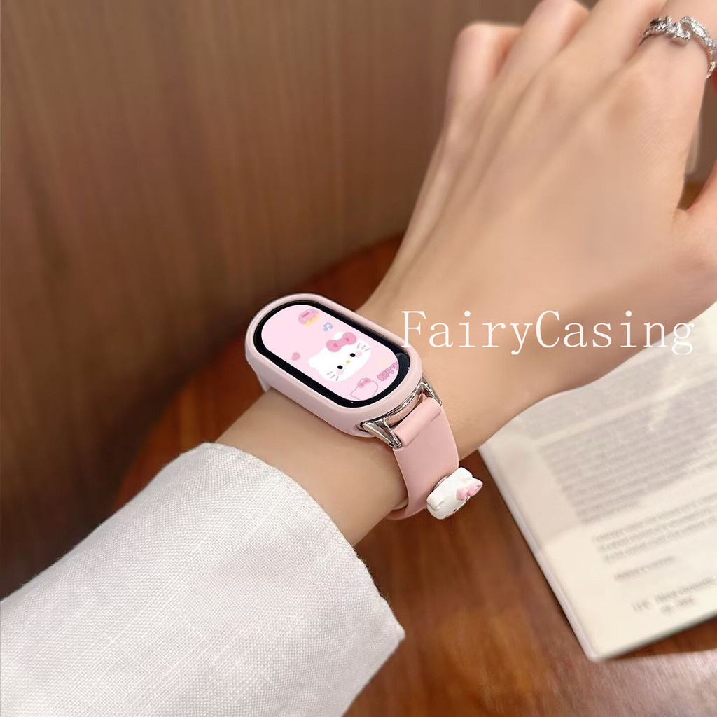 Dây đeo silicon KT dễ thương cho Xiaomi Mi Band 10 9 Vòng đeo tay phiên bản gốm cho Mi Band 8 7 6 5 4 3 NFC WristStrap NO CASE