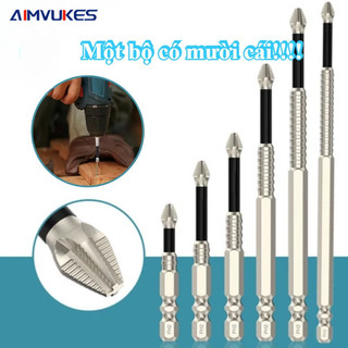 AIMVUKES Bộ vít chống trượt K5-Đầu có từ tính-Thép CRV-Độ cứng cao phù hợp máy vặn ốc máy khoan các loại cờ lê bền đẹp.