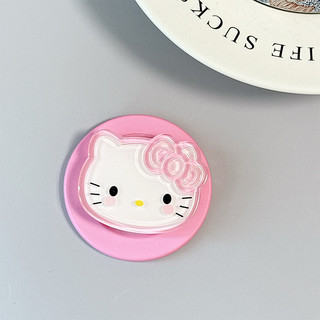Dễ Thương KT Cat Trơn Tròn Từ Tính Giá Đỡ Điện Thoại Cho IPhone 16 15 14 13 12 Pro Max 14 Plus Có Thể Gập Lại Vòng Tay Co Giãn Để Bàn Đứng P1