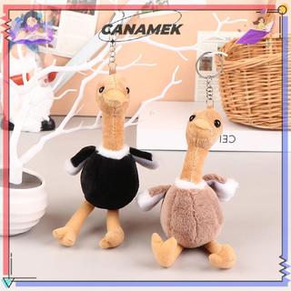 CANAMEK Dễ Thương Đà điểu Sang Trọng Hoạt Hình Mặt Dây Chuyền Mềm Nhồi Bông Búp Bê Móc Khóa Ba Lô Túi Xe Móc Khóa Nhẫn Trang Trí Trẻ Em Quà Tặng CSF
