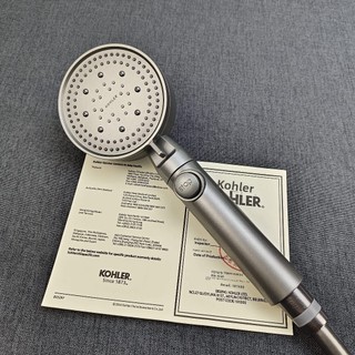 【 KOHLER 】Đầu vòi sen tăng áp 5 giai đoạn tiết kiệm nước mới, màu xám, đầu vòi sen cầm tay, dừng nước bằng một cú nhấp c