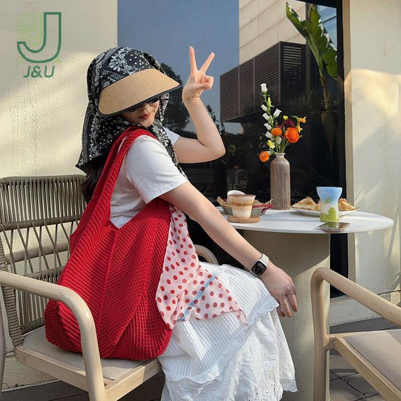Mũ chống nắng J & U có khăn quàng cổ Bảo vệ tia cực tím Vành rộng Mũ đi biển mùa hè Mũ Hijab nữ Mũ chống nắng Boho Chic Sun mới