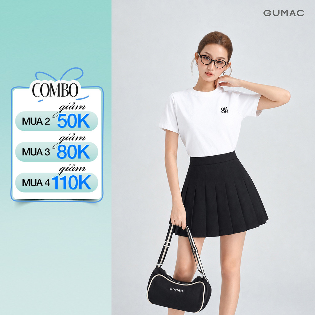 Chân Váy Nữ Gmorning - GUMAC Form Midi Xếp Ly Dây Kéo Sườn Tinh Tế Dễ Mặc YVG05017