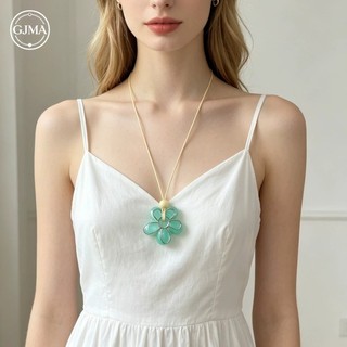 Vòng cổ mặt dây chuyền hoa màu Dopamine phụ kiện thiết kế thích hợp cho nữ