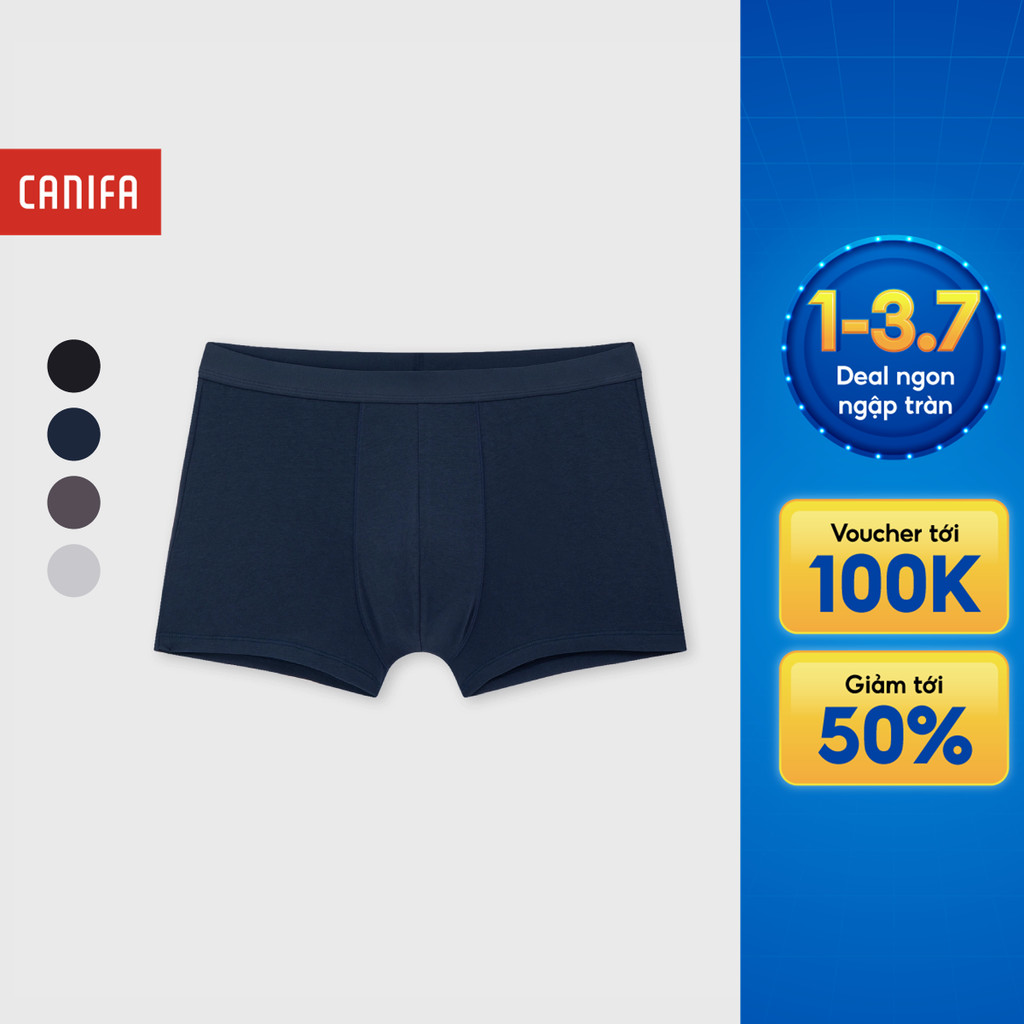 Quần lót đùi nam CANIFA dáng boxer brief chất cotton pha mềm mịn co giãn 8UP26A003
