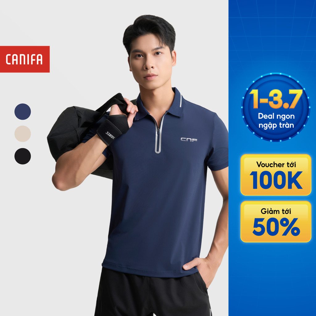 Áo polo active nam CANIFA cổ bẻ cộc tay dáng thể thao 8TP25S010