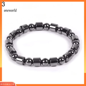 Một thế giới| Vòng tay từ tính đá Hematite màu đen đa hình sinh học Giảm cân sức khỏe
