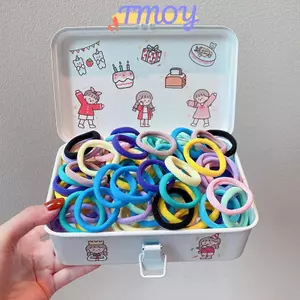 TMOY 50 Cái / bộ Dây Buộc Tóc Co Giãn Bé Gái Phụ Kiện Tóc Nhiều Màu Sắc Nylon Trẻ Em Scrunchie Quà Tặng TMOY