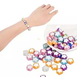 Flgo 100 Chiếc Acrylic Trái Tim Hoa Bướm Hình Hạt Trang Sức Linh Kiện Vòng Cổ Vòng Tay Móc Khóa Quyến Rũ Handmade Gif