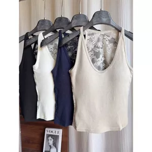 Milyfashion Y2K Ren Lưng Gợi Cảm Có Miếng Lót Ngực Sling Bên Trong Mặc Mỏng Hơn Nhìn Bên Ngoài Mặc Không Tay Ngắn Phong Cách Mới Phiên Bản Hàn Quốc GMMF