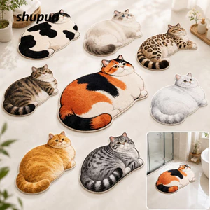 Thảm phòng tắm SHUPUN, Thảm trải sàn mèo dễ thương Ragdoll chống trượt / Thảm trải sàn mèo dễ thương, thấm nước bền bỉ Mềm mại 40 * 60cm